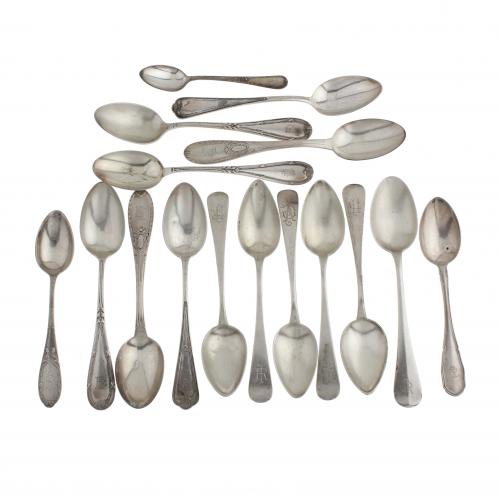 SELECTION OF SILVER  CUTLERY, C20th. 