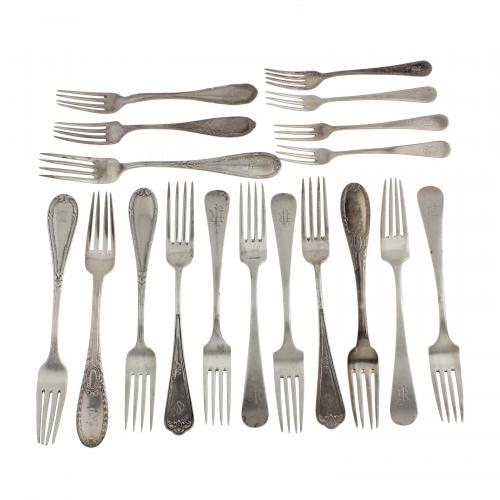 SELECTION OF SILVER  CUTLERY, C20th. 