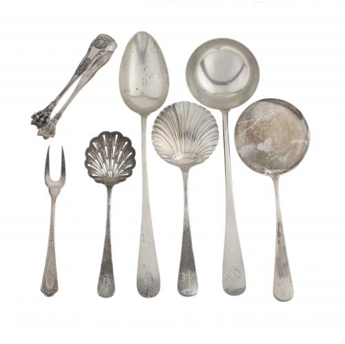 SELECTION OF SILVER  CUTLERY, C20th. 