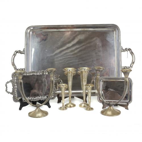LOT OF SELECTION OF SILVER WARE. MID 20th