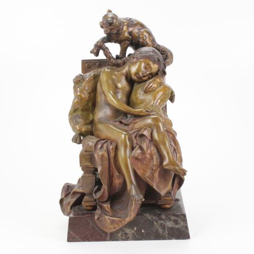 ESCUELA ESPAÑOLA, MED. SIGLO XX. "LA SIESTA".