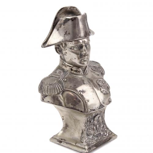 SILVER BOX STYLE BUST OF NAPOLEON, C20th.