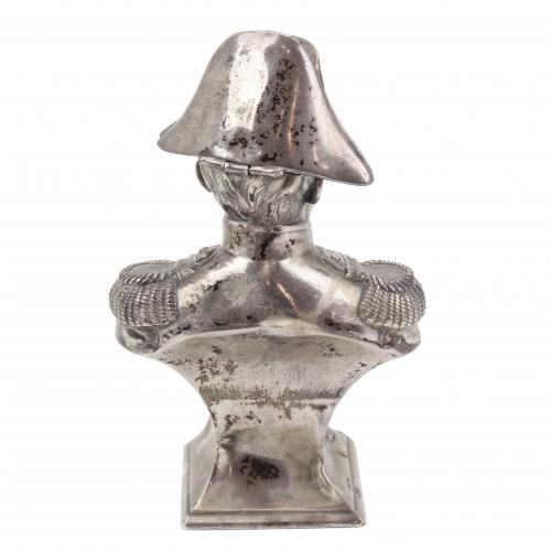 SILVER BOX STYLE BUST OF NAPOLEON, C20th.