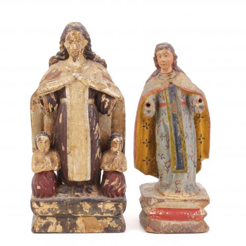 ESCUELA ESPAÑOLA, SIGLO XVIII. "VIRGEN DEL CARMEN CON ÁNIMAS" Y "VIRGEN".