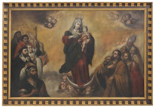 SPANISH SCHOOL, PROBABLY ANDALUSIA, C18th. "VIRGIN OF THE  ROSARY".