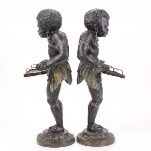 PAREJA DE "BLACKAMOORS", SEGUNDA MITAD SIGLO XIX. 