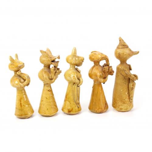 ROSA RAMALHO (1888-1977). LOT OF FIVE SCULPTURES.