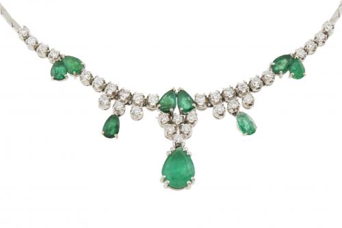 DIAMOND AND EMERALD NECKLACE.