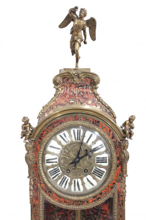 FRENCH WALL CLOCK WITH BOULLE MARQUETRY. END C19th