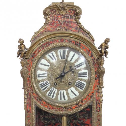 FRENCH WALL CLOCK WITH BOULLE MARQUETRY. END C19th
