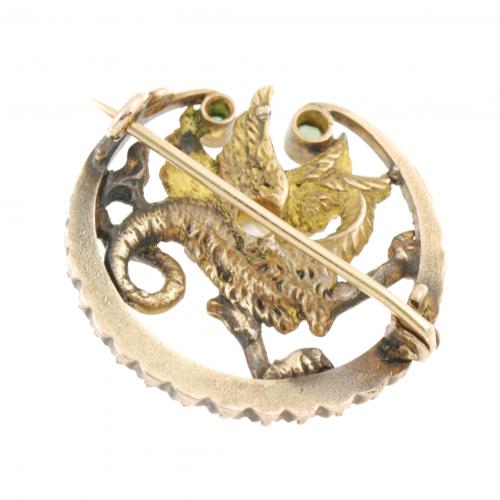 BROOCH- PENDANT WITH BASILISK, C20th.