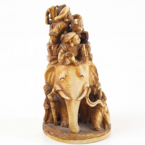 JAPANESE SCHOOL, MEIJI PERIOD, C19th.  ELEPHANT IVORY NETSU