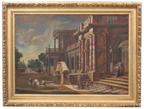 ESCUELA EUROPEA, SIGLO XVII. "ESCENA COSTUMBRISTA".