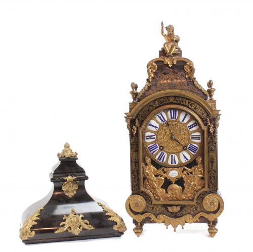RELOJ FRANCÉS BOULLE CON MÉNSULA, SIGLO XIX.