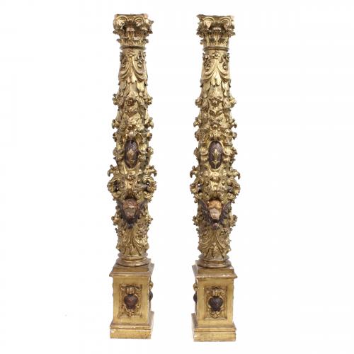 ESCUELA ESPAÑOLA, SIGLO XVIII. PAREJA DE COLUMNAS.