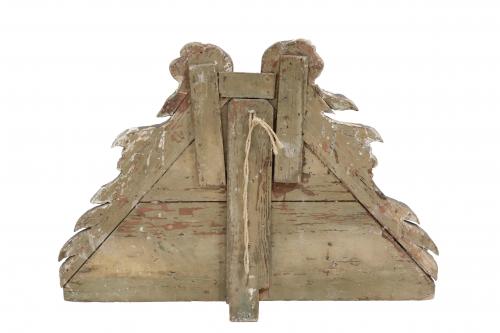 SPANISH SCHOOL, C18th. TRIANGULAR PLAQUE