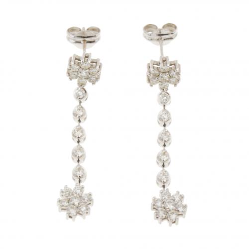PENDIENTES  LARGOS DE DIAMANTES.
