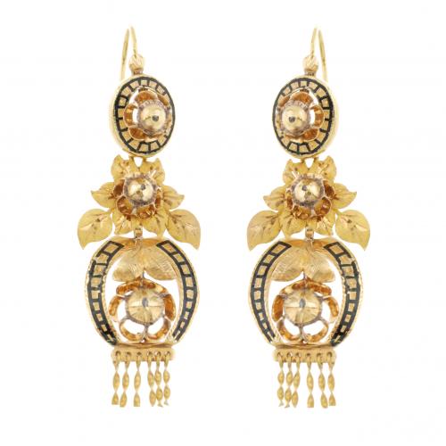 SPANISH ALPHONSIN DROP EARRINGS.