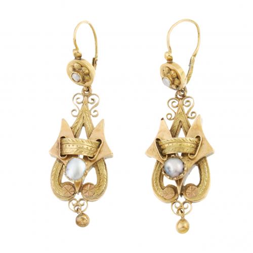 SPANISH ALPHONSIN DROP EARRINGS. 