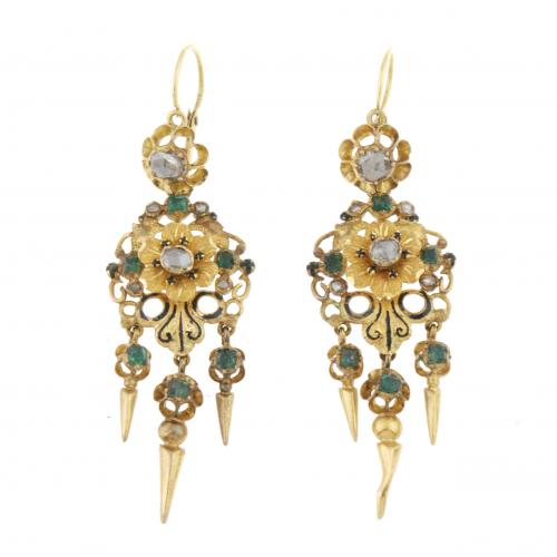 SPANISH ALPHONSIN DROP EARRINGS. 
