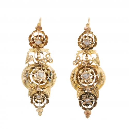 SPANISH ALPHONSIN DROP EARRINGS. 