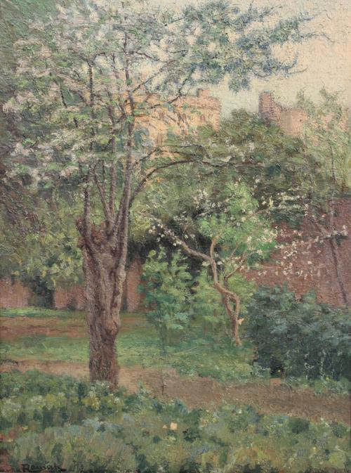 NICOLÁS RAURICH (1871-1945). "JARDÍN CON ÁRBOLES".