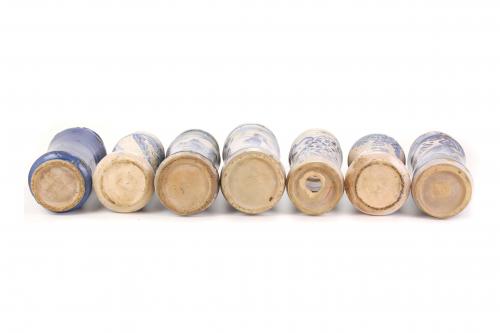 LOT OF SEVEN CATALAN AND ARAGONESE APOTHECARY JARS.