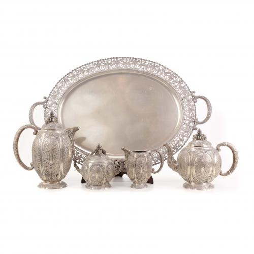 GERMAN SILVER TEA AND COFFEE SET, EARLY C20th
