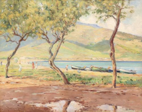 JOAQUIM TERRUELLA MATILLA (1891-1957). "PAISAJE CON FIGURAS