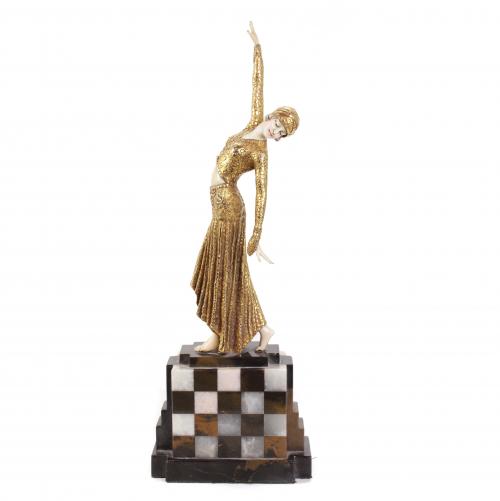 SIGUIENDO MODELOS DE DEMETRE CHIPARUS (1886-1947). "BAILARINA".