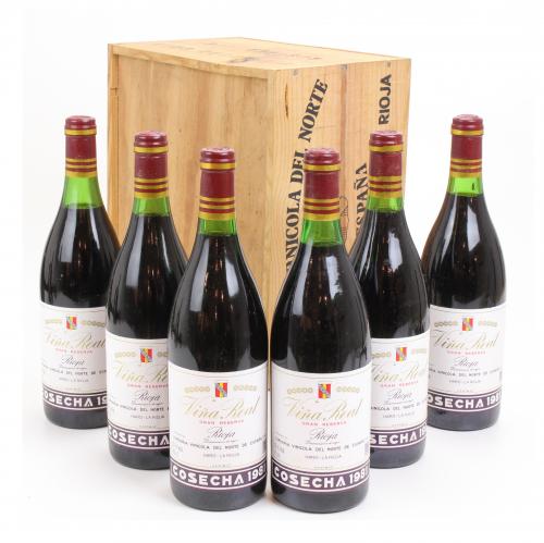 SIX BOTTLES OF C.V.N.E. VIÑA REAL, GRAN RESERVA, HARO-RIOJA, 1981.