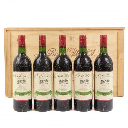 FIVE BOTTLES OF RIOJA ALTA S.A., GRAN RESERVA 904, RIOJA-HARO,1987.