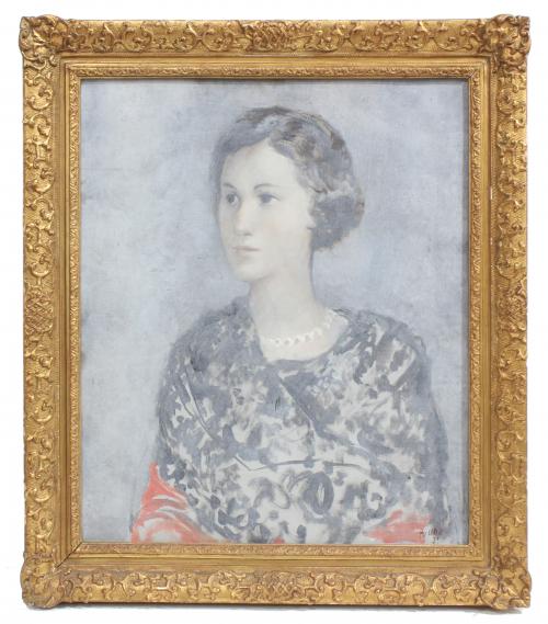 PERE PRUNA OCERANS (1904-1977). "PORTRAIT OF A YOUNG GIRL IN A PEARL NECKLACE". 1933.