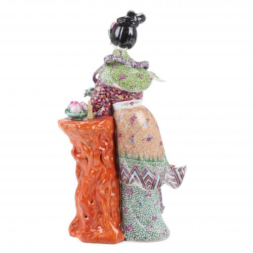 "SCULPTURE" LADY WITH MELONS. CHINA, PEOPLE&#39;S REPUBLIC, ERA