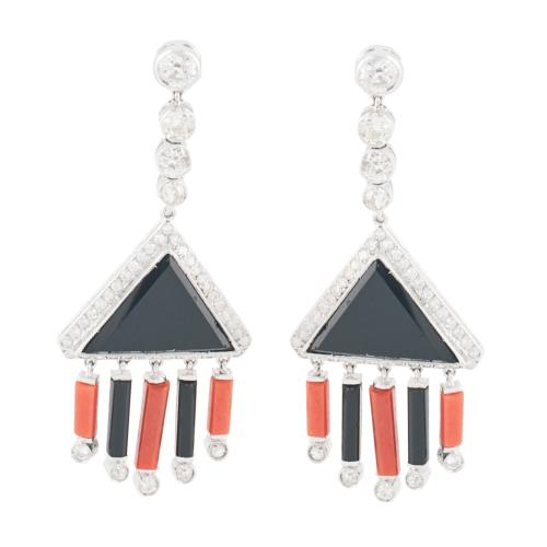 ART DECO STYLE DROP EARRINGS.