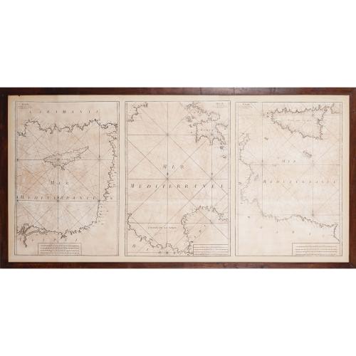 JOSEPH ROUX (1725-1793).  "CARTAS NÁUTICAS DEL MAR MEDITERR