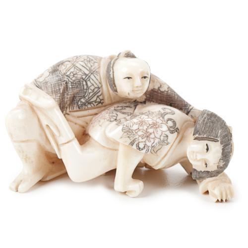 JAPANESE SCHOOL, MEIJI PERIOD, C19th. EROTIC NETSUKE.