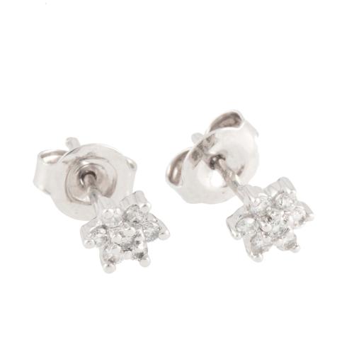 PENDIENTES ESTRELLA EN ORO BLANCO Y DIAMANTES.