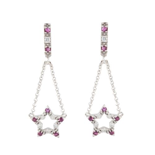 WHITE GOLD AND DIAMOND EARRINGS.