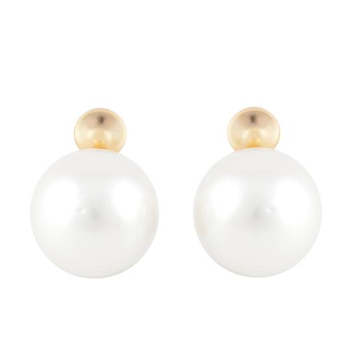 PENDIENTES EN ORO AMARILLO Y PERLAS AUSTRALIANAS.