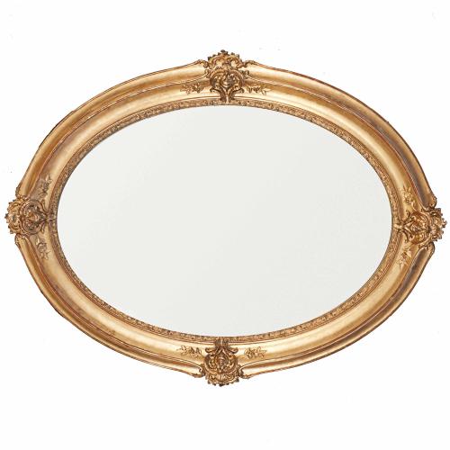 GRAN ESPEJO OVAL ESPAÑOL DE PARED, SIGLO XX.