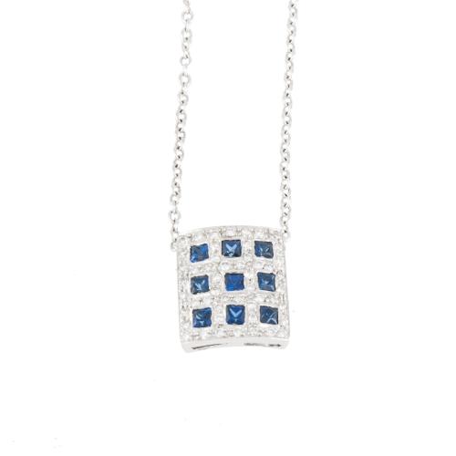 SAPPHIRE AND DIAMOND NECKLACE.