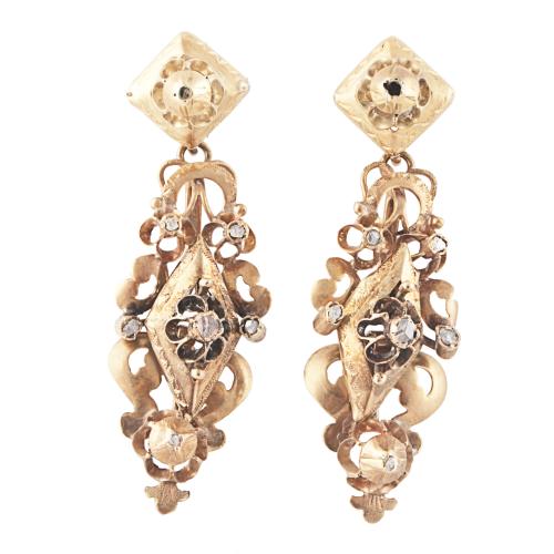 CATALAN EARRINGS, C19th.