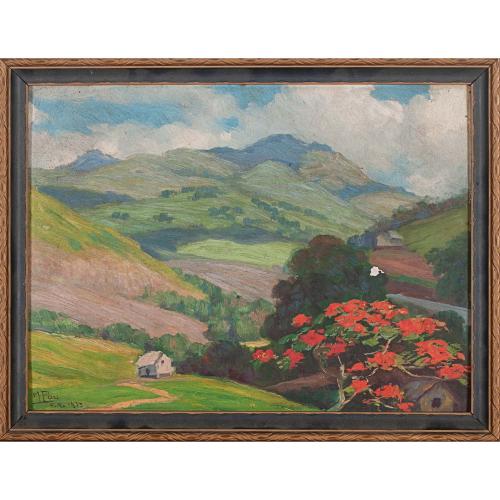 MIGUEL POU BECERRA (1880-1968). "PAISAJE DE PUERTO RICO", 1