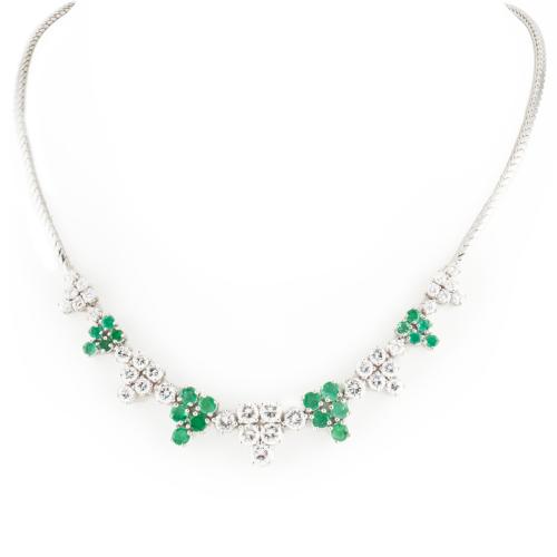 DIAMOND AND EMERALD NECKLACE.