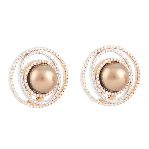   CHOCOLATE PEARL EARRINGS. 