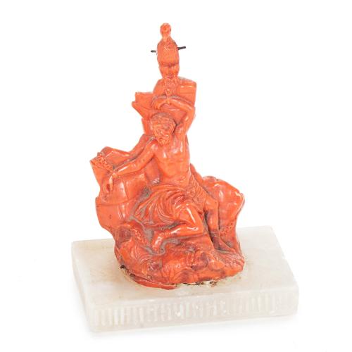 ITALIAN TRAPANI CORAL "PROMETHEUS IN CHAINS" END C18th-EARLY C19th.