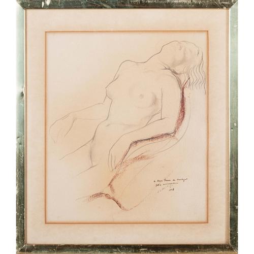 FRANCISCO DOMINGO Y SEGURA (1893-1974). "DESNUDO FEMENINO R