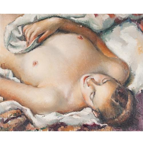 FRANCESC SERRA CASTELLET (1912-1976) "RECLINING FEMALE NUDE".