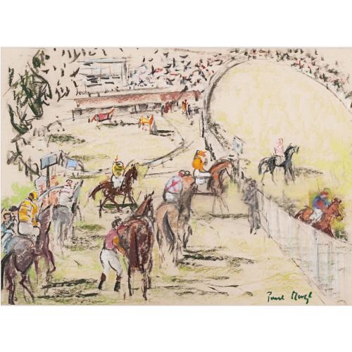 PAUL MAZE (1887-1979). "EN EL HIPÓDROMO".